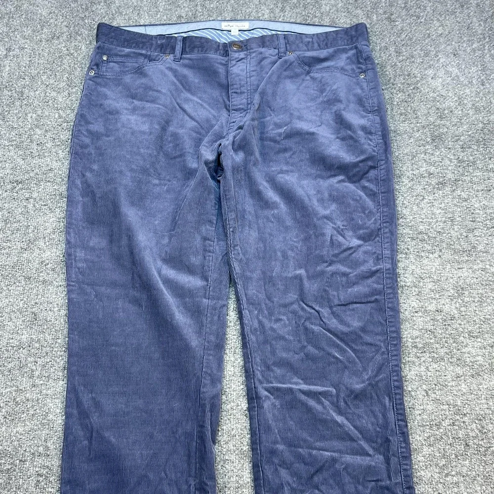 Peter Millar Pants Mens 38 Blue Corduroy Stretch Khakis 5 Pocket Casual